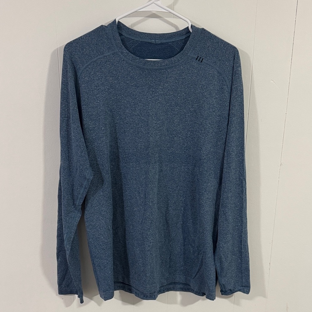 lululemon athletica Heathered Blue Long Sleeve Tee